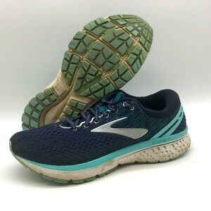 Brooks Running Shoes Women's 10 Ghost 11 Wide Blue Teal Athletic Road Sneakers